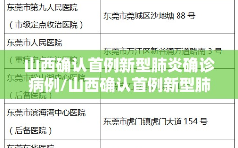 山西确认首例新型肺炎确诊病例/山西确认首例新型肺炎确诊病例是哪里的