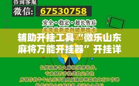 辅助开挂工具“微乐山东麻将万能开挂器”开挂详细安装教程