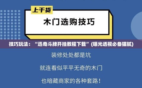 技巧玩法：“迅奇斗牌开挂教程下载”(曝光透视必备猫腻)