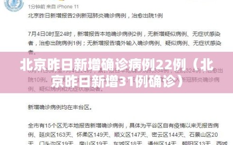 北京昨日新增确诊病例22例（北京昨日新增31例确诊）