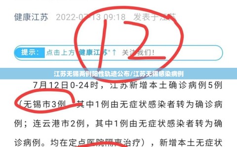 江苏无锡两例阳性轨迹公布/江苏无锡感染病例