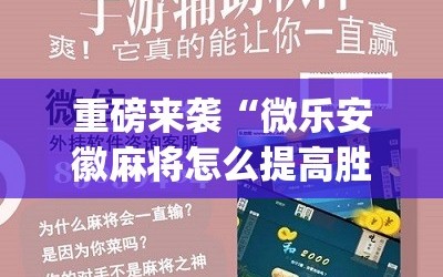 重磅来袭“微乐安徽麻将怎么提高胜率”(必胜开挂神器)