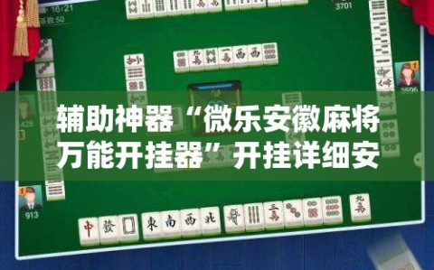辅助神器“微乐安徽麻将万能开挂器”开挂详细安装教程