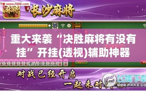 重大来袭“决胜麻将有没有挂”开挂(透视)辅助神器