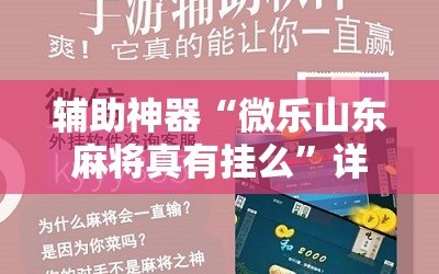 辅助神器“微乐山东麻将真有挂么”详细开挂玩法