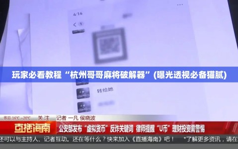 玩家必看教程“杭州哥哥麻将破解器”(曝光透视必备猫腻)