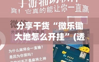 分享干货“微乐锄大地怎么开挂”(透视挂)辅助透视教程