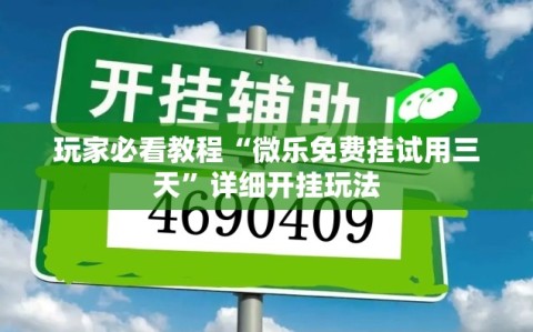 玩家必看教程“微乐免费挂试用三天”详细开挂玩法