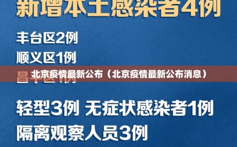 北京疫情最新公布（北京疫情最新公布消息）