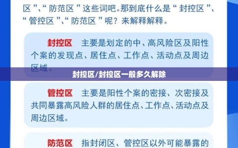 封控区/封控区一般多久解除