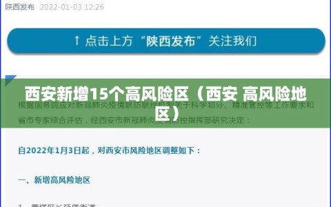 西安新增15个高风险区（西安 高风险地区）