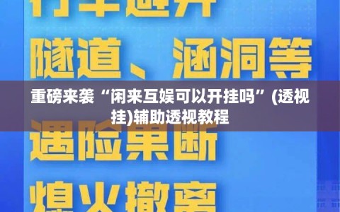 重磅来袭“闲来互娱可以开挂吗”(透视挂)辅助透视教程
