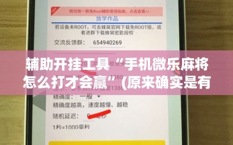 辅助开挂工具“手机微乐麻将怎么打才会赢”(原来确实是有插件)