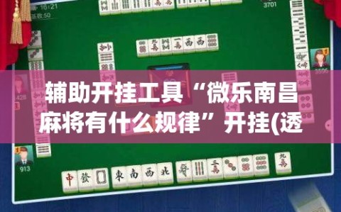 辅助开挂工具“微乐南昌麻将有什么规律”开挂(透视)辅助神器