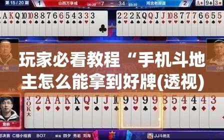 玩家必看教程“手机斗地主怎么能拿到好牌(透视)”详细辅助透视