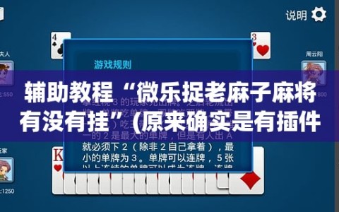 辅助教程“微乐捉老麻子麻将有没有挂”(原来确实是有插件)