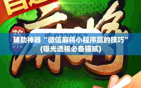 辅助神器“微信麻将小程序赢的技巧”(曝光透视必备猫腻)