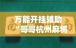 万能开挂辅助“哥哥杭州麻将是不是有挂”掌握辅助功能必胜规则
