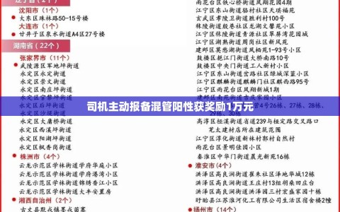 司机主动报备混管阳性获奖励1万元