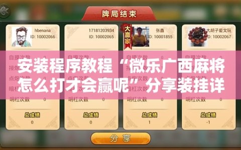 安装程序教程“微乐广西麻将怎么打才会赢呢”分享装挂详细步骤