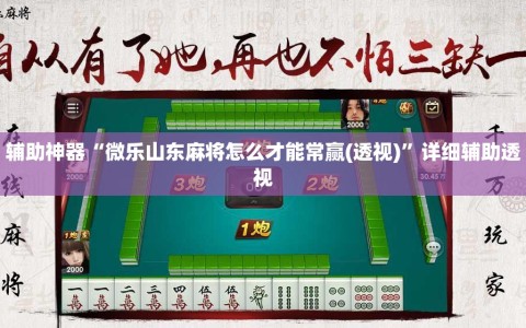 辅助神器“微乐山东麻将怎么才能常赢(透视)”详细辅助透视