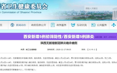 西安新增5例初筛阳性/西安新增5例肺炎