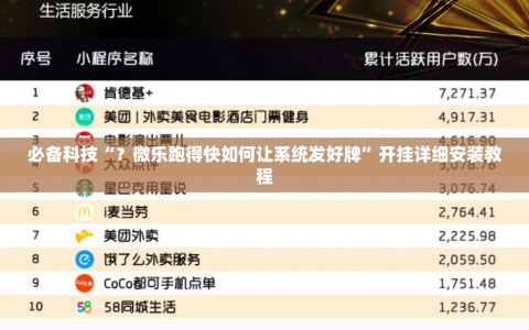 必备科技“？微乐跑得快如何让系统发好牌”开挂详细安装教程