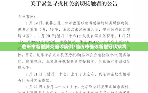 临沂市新型肺炎确诊病例/临沂市确诊新型冠状病毒