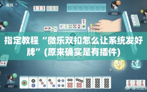 指定教程“微乐双扣怎么让系统发好牌”(原来确实是有插件)
