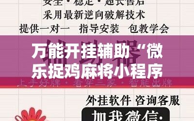 万能开挂辅助“微乐捉鸡麻将小程序开挂神器下载安装”开挂详细安装教程