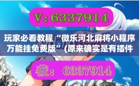 玩家必看教程“微乐河北麻将小程序万能挂免费版”(原来确实是有插件)