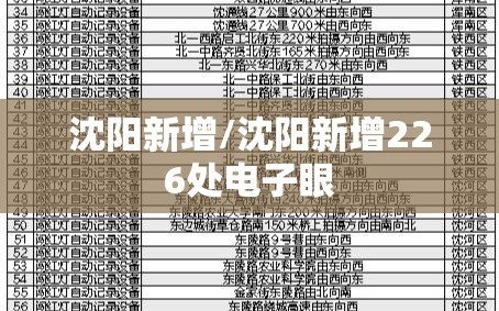 沈阳新增/沈阳新增226处电子眼