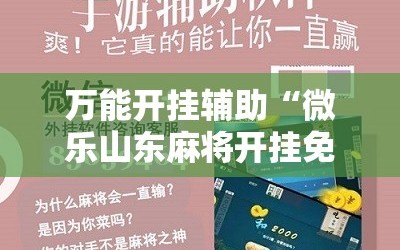 万能开挂辅助“微乐山东麻将开挂免费下载安装”详细开挂玩法