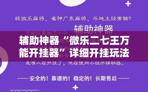 辅助神器“微乐二七王万能开挂器”详细开挂玩法