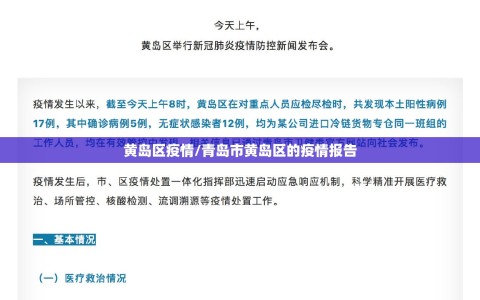 黄岛区疫情/青岛市黄岛区的疫情报告