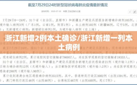 浙江新增2例本土确诊/浙江新增一列本土病例