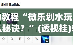 辅助教程“微乐划水玩法有什么秘诀？”(透视挂)辅助透视教程