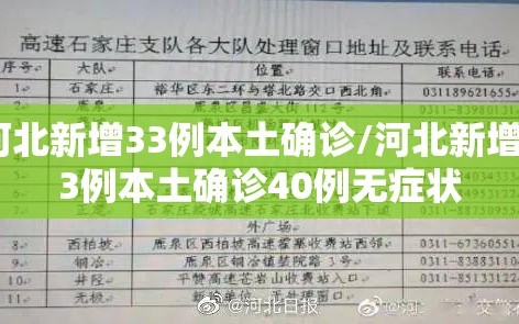河北新增33例本土确诊/河北新增33例本土确诊40例无症状