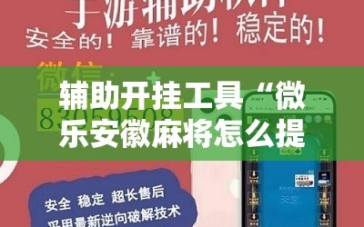 辅助开挂工具“微乐安徽麻将怎么提高胜率”开挂详细安装教程