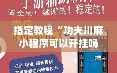 指定教程“功夫川麻小程序可以开挂吗”开挂(透视)辅助神器