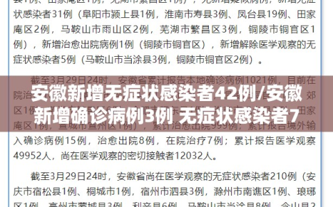 安徽新增无症状感染者42例/安徽新增确诊病例3例 无症状感染者7人