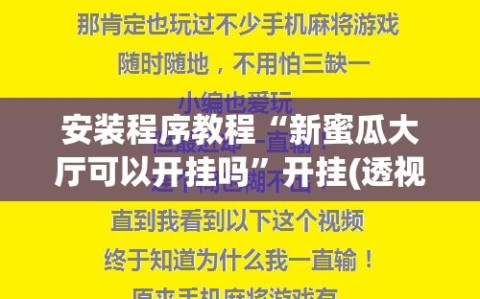 安装程序教程“新蜜瓜大厅可以开挂吗”开挂(透视)辅助神器