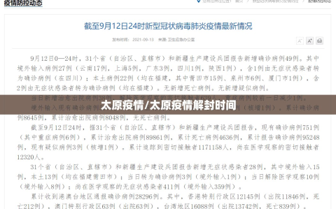 太原疫情/太原疫情解封时间