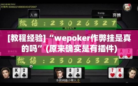 [教程经验]“wepoker作弊挂是真的吗”(原来确实是有插件)