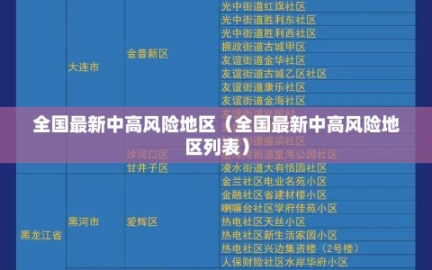 全国最新中高风险地区（全国最新中高风险地区列表）