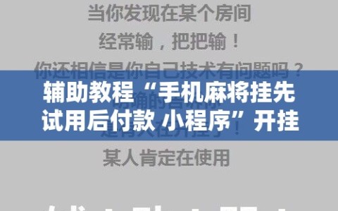 辅助教程“手机麻将挂先试用后付款 小程序”开挂详细安装教程
