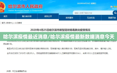 哈尔滨疫情最近消息/哈尔滨疫情最新数据消息今天