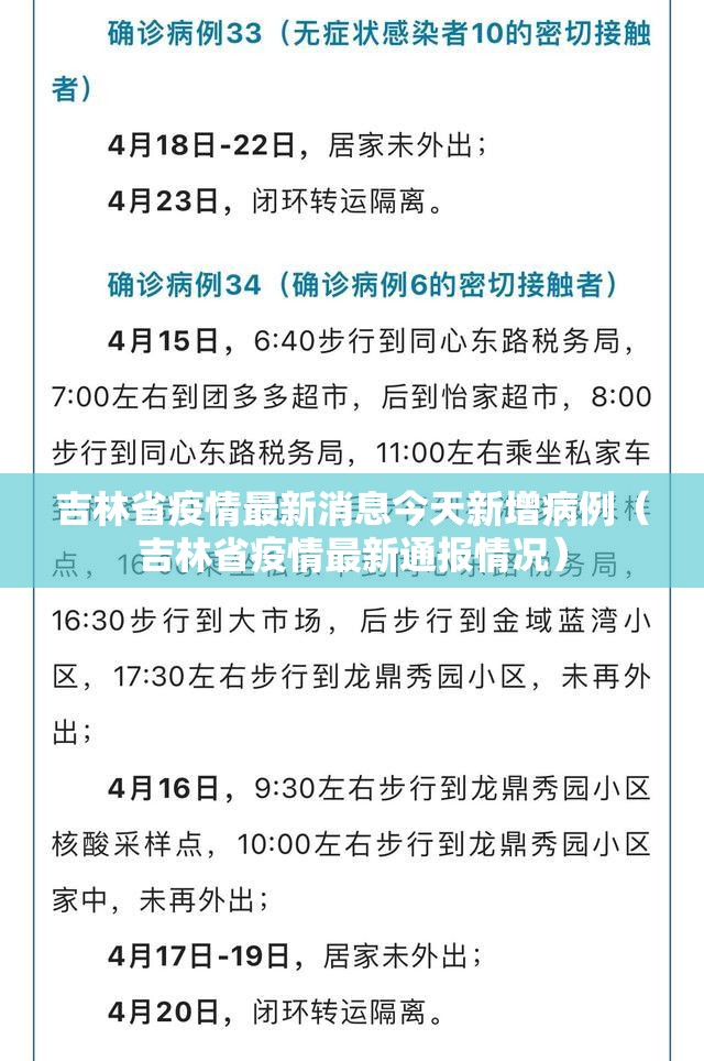 吉林省疫情最新消息今天新增病例（吉林省疫情最新通报情况）