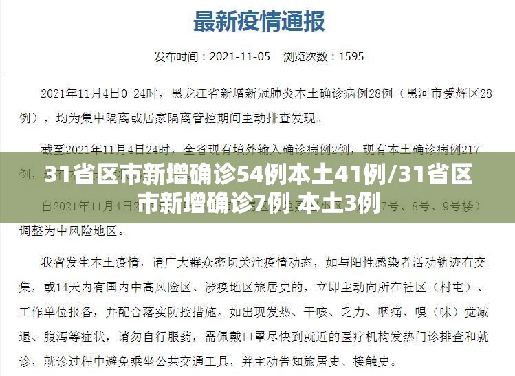 31省区市新增确诊54例本土41例/31省区市新增确诊7例 本土3例 31省区市新增确诊54例本土41例/31省区市新增确诊7例 本土3例