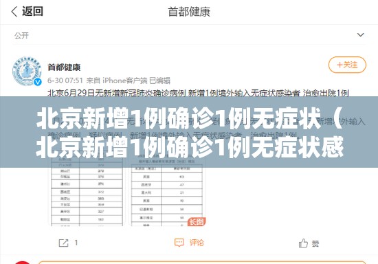 北京新增1例确诊1例无症状(北京新增1例确诊1例无症状感染者) 北京新增1例确诊1例无症状(北京新增1例确诊1例无症状感染者)